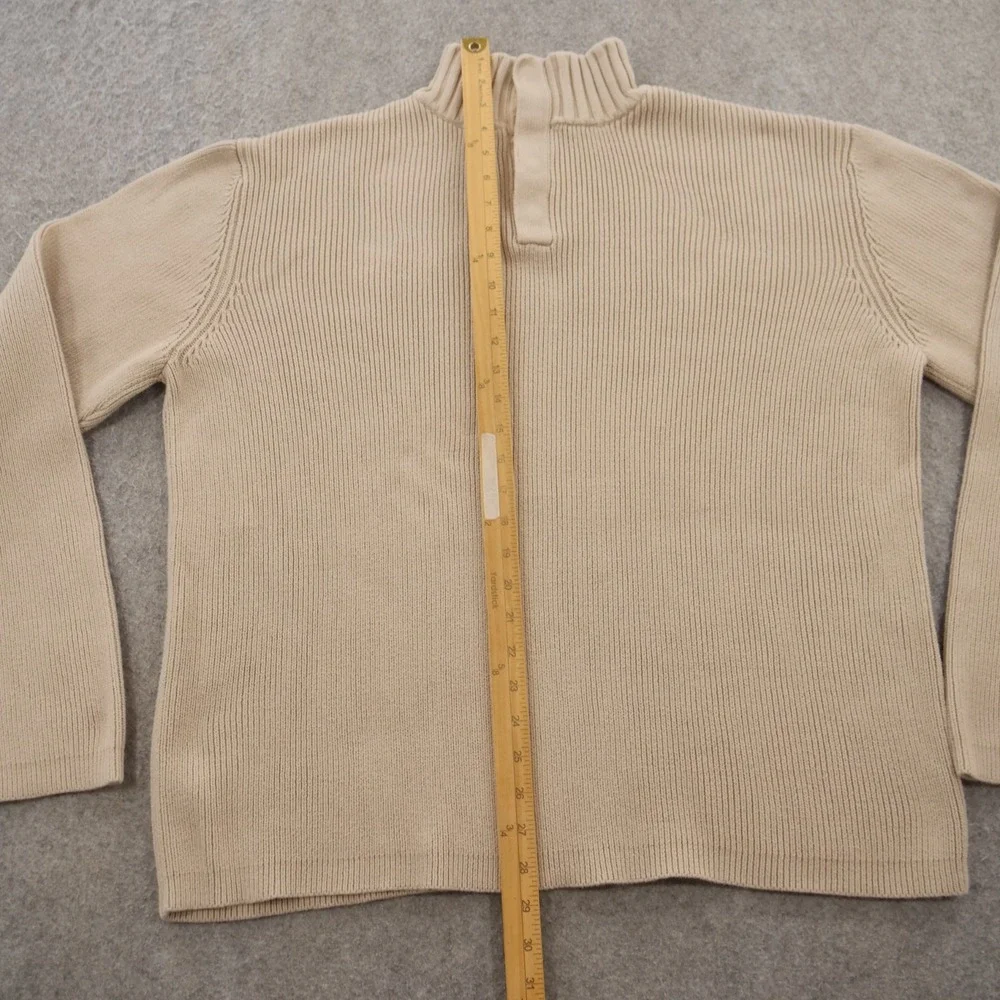 Banana Republic Sweater Mens Extra Large Beige Mock Neck Knit Pullover